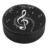 Climate G Clef Music Black Hockey Puck (3/4)