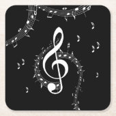 Climate G Clef Music Black Kartonnen Onderzetters (Voorkant)