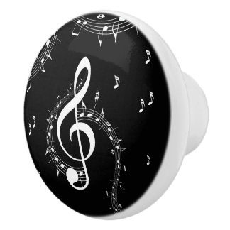Climate G Clef Music Black Keramische Knop