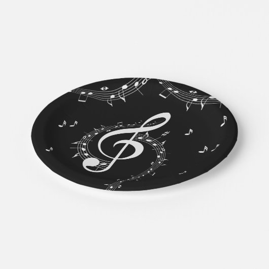 Climate G Clef Music Black Papieren Bordje (Gekanteld)