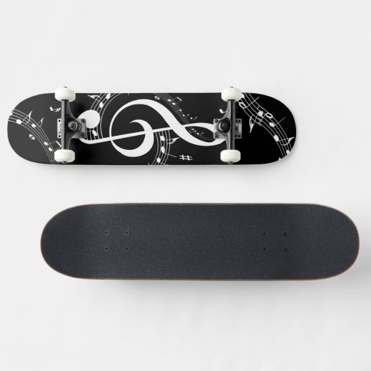 Climate G Clef Music Black Persoonlijk Skateboard (Horizontaal)