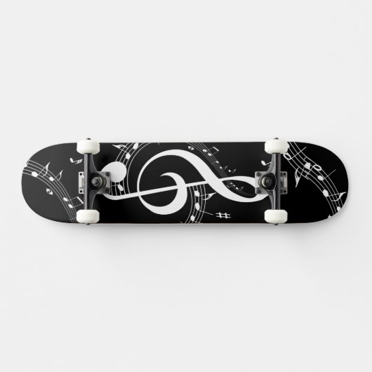 Climate G Clef Music Black Persoonlijk Skateboard (Horizontaal)