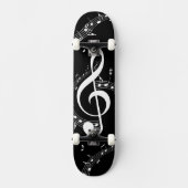 Climate G Clef Music Black Persoonlijk Skateboard (Voorkant)