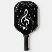 Climate G Clef Music Black Pickleball Paddle (Voorkant)