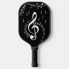 Climate G Clef Music Black Pickleball Paddle