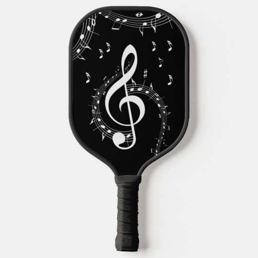 Climate G Clef Music Black Pickleball Paddle (Achterkant)