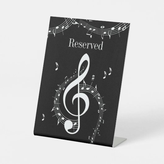 Climate G Clef Music Black Reclamebord Met Voetstuk (Voorkant)