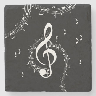 Climate G Clef Music Black Stenen Onderzetter