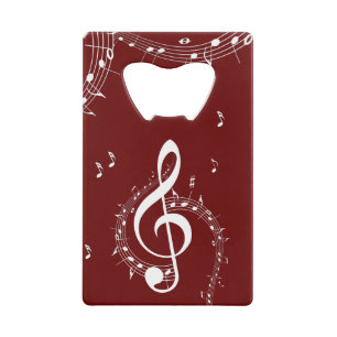 Climatische G-sleutel muziek Rood Creditkaart Flessenopener