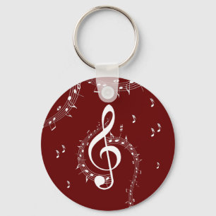 Climatische G-sleutel muziek Rood Sleutelhanger