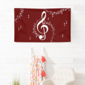 Climatische G-sleutel Muziek Rood Spandoek (Insitu)