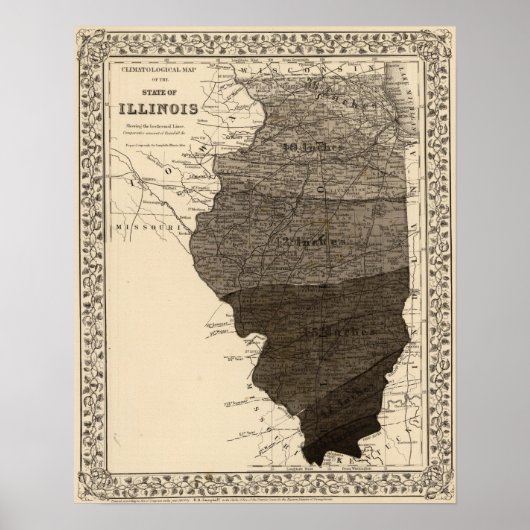 Climatologische kaart, Illinois Poster (Voorkant)