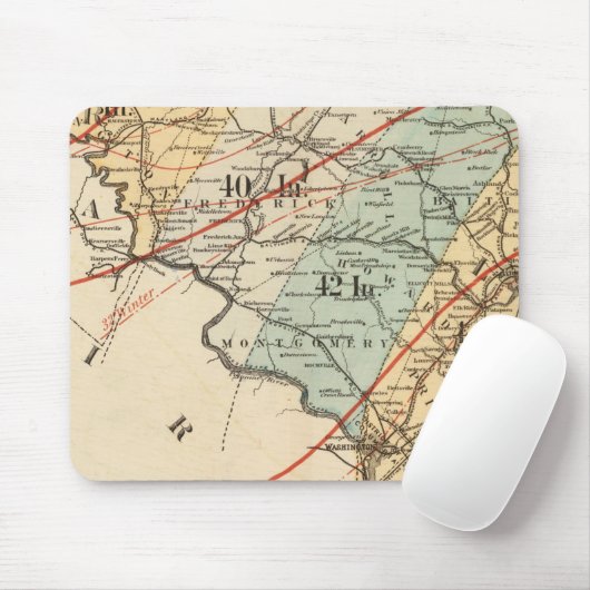 Climatologische kaart van de staat Maryland Muismat (Met muis)