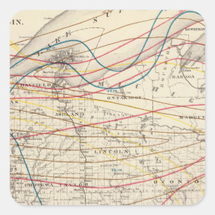 Climatologische kaart van Wisconsin Vierkante Sticker
