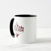 Climb High Mountain Mug – Hand-Drawn Motivational  Mok (Voorkant links)