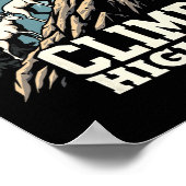 Climb Higher Mountain Goat Adventure Motivational  Poster (Hoek)