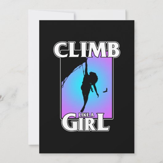 Climb Like Girl Mountain Climber Rock Climbing Lov Bedankkaart (Voorkant)
