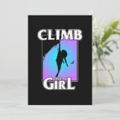 Climb Like Girl Mountain Climber Rock Climbing Lov Bedankkaart (Staand voorkant)