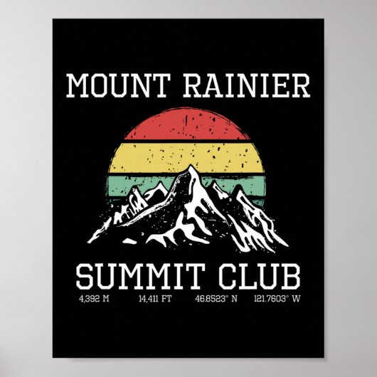 Climbed Mount Rainier Summit Club Hike Washington Poster (Voorkant)