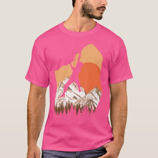 Climber Rock Hike Wandelen Mountain Natuur Hobby C T-shirt (Voorkant)