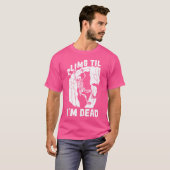 Climber Skeleton Mountain Climb - Mountaineer Rock T-shirt (Voorkant volledig)