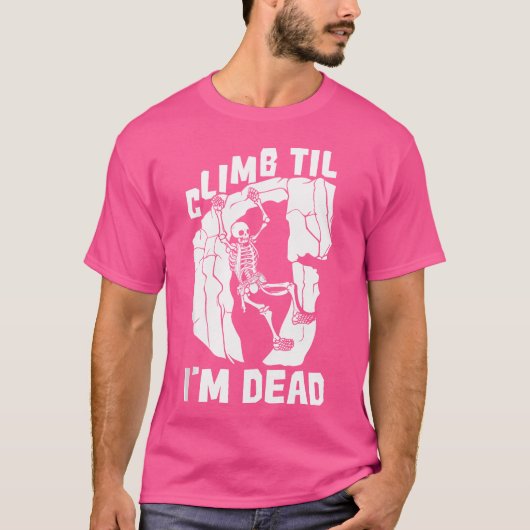 Climber Skeleton Mountain Climb - Mountaineer Rock T-shirt (Voorkant)