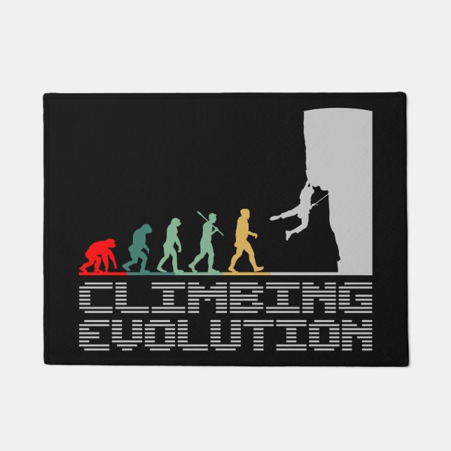 Climbing Evolution Funny Retro for Climber Deurmat (Voorkant)