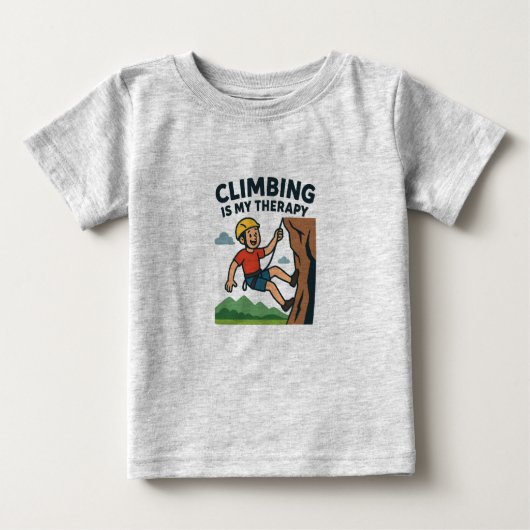 Climbing Is My Therapy Cartoon Rock Climber Design (Voorkant)