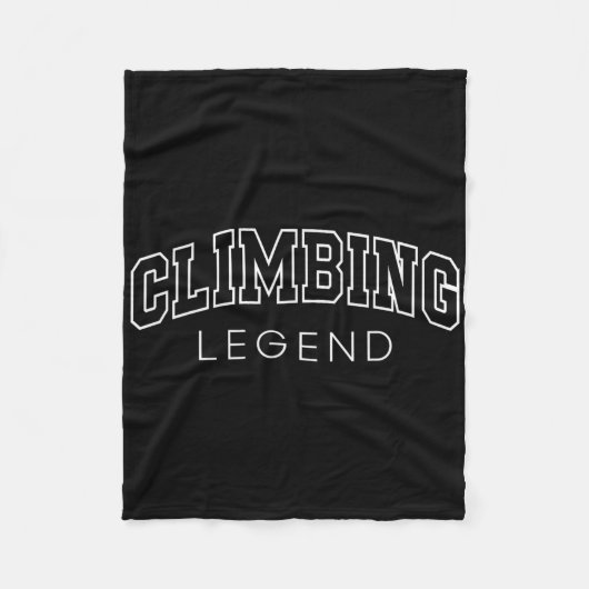 Climbing Legend Funny Athletic Lettering Climber C Fleece Deken (Voorkant)