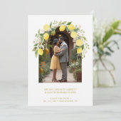 Climbing Lemon and Flowers Arch Photo Wedding Save The Date (Staand voorkant)