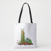 Climbing Plant Totem Tote Bag with Sunny Pun Back (Voorkant)