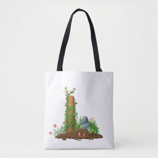 Climbing Plant Totem Tote Bag with Sunny Pun Back (Voorkant)