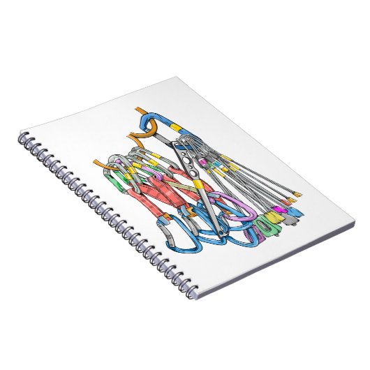 Climbing rack or quickdraws and wires notitieboek (Rechterzijde)