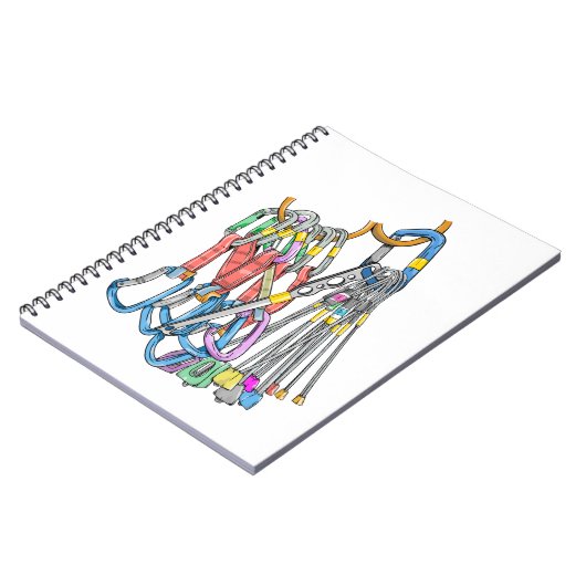 Climbing rack or quickdraws and wires notitieboek (Linkerzijde)