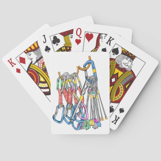 Climbing rack or quickdraws and wires pokerkaarten (Achterkant)