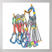 Climbing rack or quickdraws and wires poster (Voorkant)