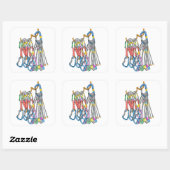 Climbing rack or quickdraws and wires vierkante sticker (Vel)