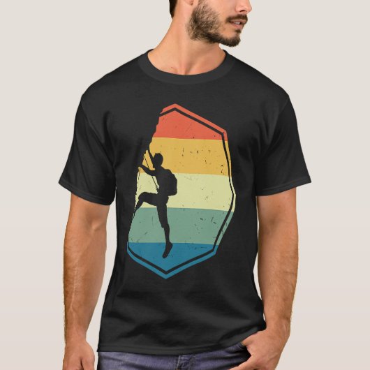 Climbing Vintage  Retro Climbing Rock Climbing T-shirt (Voorkant)