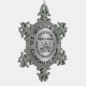 Clingmans Dome Benchmark Tennessee Great Smoky Tin Sneeuwvlok Ornament (Links)