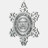 Clingmans Dome Benchmark Tennessee Great Smoky Tin Sneeuwvlok Ornament (Rechts)