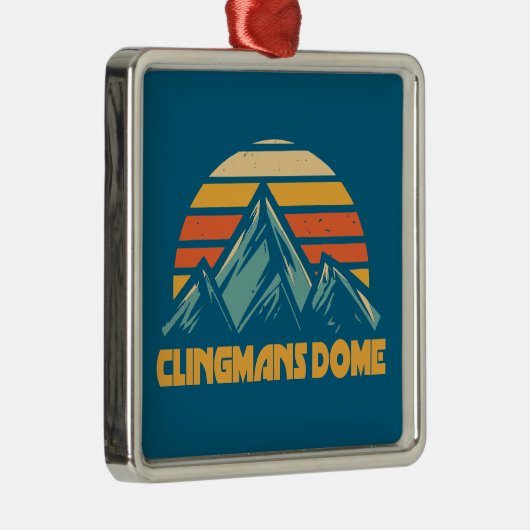Clingmans Dome Retro Turquoise Metalen Ornament (Rechts)