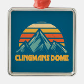 Clingmans Dome Retro Turquoise Metalen Ornament (Voorkant)