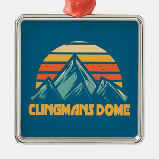 Clingmans Dome Retro Turquoise Metalen Ornament (Voorkant)