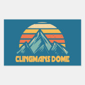 Clingmans Dome Retro Turquoise Rechthoekige Sticker (Voorkant)