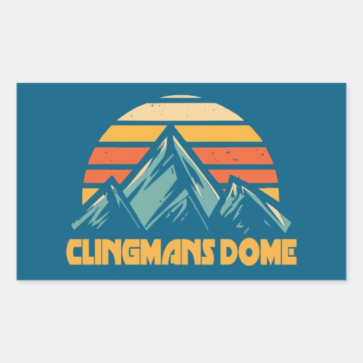 Clingmans Dome Retro Turquoise Rechthoekige Sticker (Voorkant)