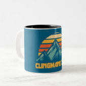 Clingmans Dome Retro Turquoise Tweekleurige Koffiemok (Voorkant links)