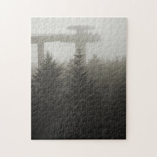 Clingmans-koepel in de mist - GSMNP - 11x14 Legpuzzel (Verticaal)