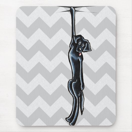 Clingy Black Lab Off-Leash Art™ Muismat (Voorkant)
