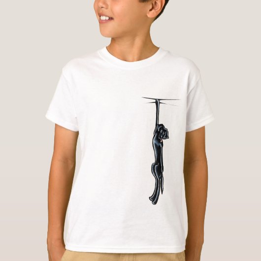 Clingy Black Lab Off-Leash Art™ T-shirt (Voorkant)