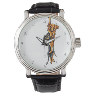 Clingy Dachshund Smooth Black/Tan Red Horloge